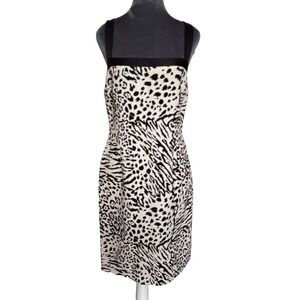 Vintage Genny Oro Italy Dress 44 (10) Leopard Print Mob Wives‎ Glam Evening Gala